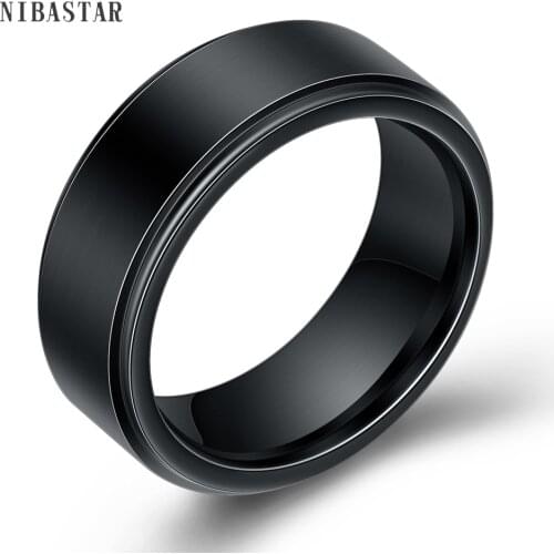 Fashion Simple Design Black Men Tungsten Wedding Rings Jewelry Decent Tungsten Carbide Rings
