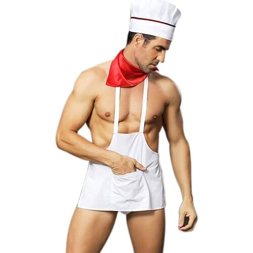 2021 Mens Sexy Cook Lingerie Set Role Play Uniform Night Club Dance Pole Dance Costume Outfit