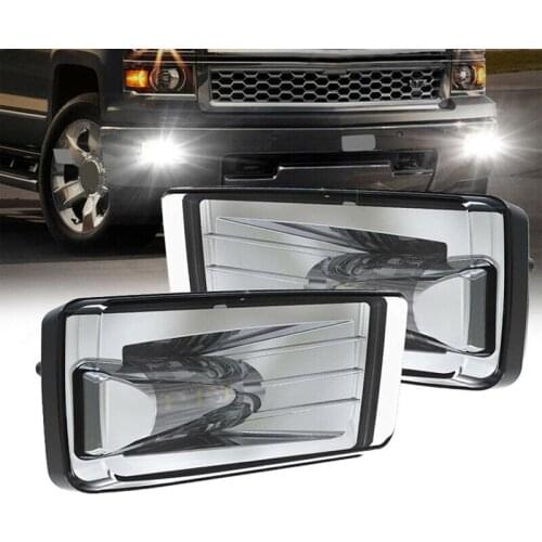 NewPair Front Bumper LED DRL Fog Lights Driving Lamp for Chevrolet Silverado 07-16 Tahoe Suburban 07-17 GMC YUKON 15-16
