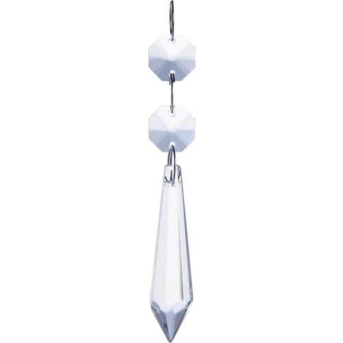 2016 Newest 55mm Clear Crystal Icicle Prisms Chandelier Drop Pendants Lamp Candelabra Parts, Pack of 10