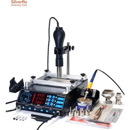 YIHUA 853AAA 1200W Preheating Station With Heat Gun Electric Soldering Iron PCB Preheater Desoldering Station