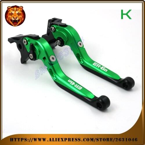 Adjustable Folding Extendable Brake Clutch Lever For kawasaki ER-6N ER6N 06 07 08 09 2014 2016 WITH LOGO Motorcycle 2015 2013