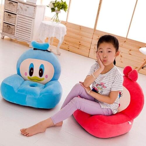 Baby Kids Foldable Sofa Infant Cartoon Seat Chair Children Plush Toys Without Filler Inside Only Cover