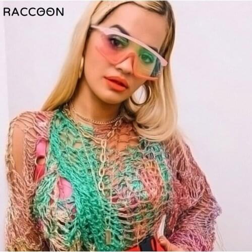 Oversized Rhinestone Sun Glasses Women Vintage Flat Top Sports Sunglasses Fashion Outdoor Mirror Eyewear Goggle UV400