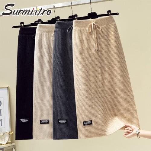 SURMIITRO Knitted Pencil Skirts China