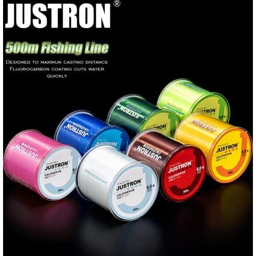 500m Super Strong Fishing Line Justron Japan Monofilament Nylon Fishing Line 2-35LB Carp Fishing Line Daiwa Sea Fishing Tackle