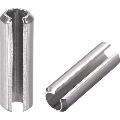 Uxcell M5 x 10mm 304 Stainless Steel Split Spring Roll Dowel Pins Plain Finish 50Pcs