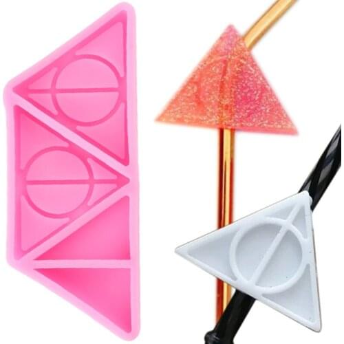 Magic Logo Silicone Straw Topper Mold DIY Chocolate Fondant Cake Decorating Tools Cookie Baking Candy Polymer Clay Resin Moulds