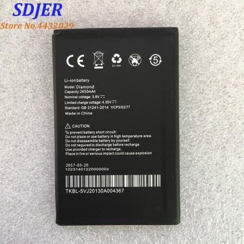 High Quality For UMI Diamond Battery Smartphone High Quality 2650mAh Backup Battery For UMI Diamond X Smart Phone