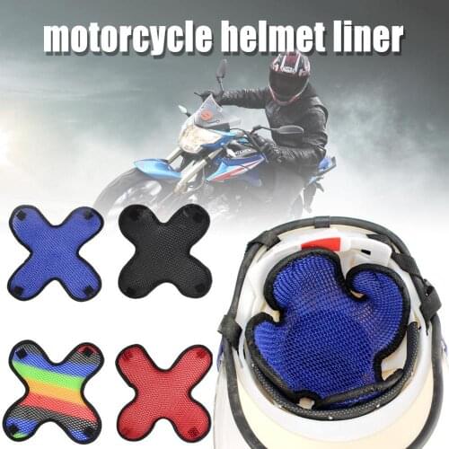 Motorcycle Vehicle Helmet Padding Safety Protection Hat Cap Inner 3D Air Mesh Microfiber Helmet Cooling Pad