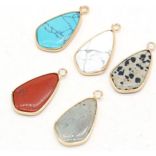 2pcs Natural Stone White Turquoises Flash Labradorite Pendants for Necklace Earring Bracelet Jewelry Making Gift Size 16x30mm