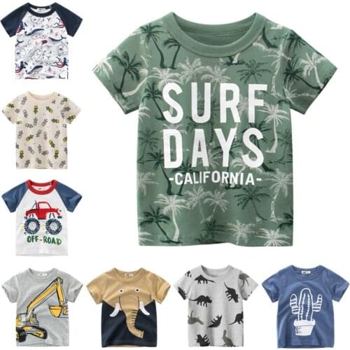 2021 New Summer Boy Cartoon Cars T-Shirt Cotton Children T Shirt Child Toddler Short Sleeve Baby Girl Clothes Kid Costumes 2-8Y