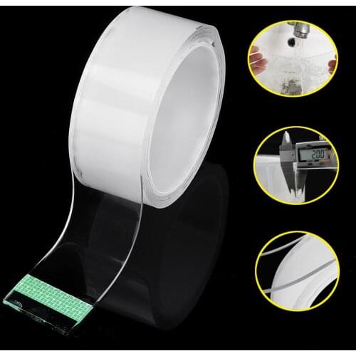 40mm*1m/3m*2mm Magic Tape Washable Adhesive Double-sided Nano Acrylic Sticker Traceless Tape