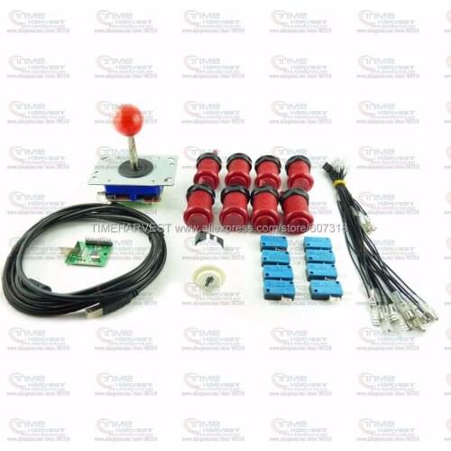 Arcade DIY Bundle Kits with 1 player USB Encoder Adapter Board Push Buttons Arcade Joystick for MAME Control Panel Game Rocker