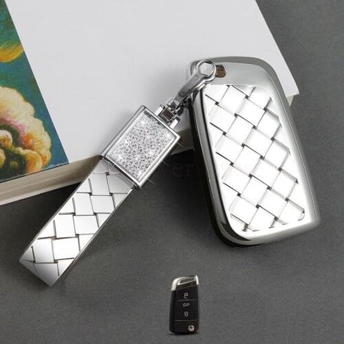 Car Key Case For Volkswagen New Passat 2017 Auto Key Bag Cover Protector Soft Glue Plating Shiny Shell Style Accessories