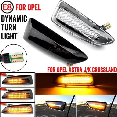 2Pcs Dynamic LED Side Marker Lights 12V Flowing Turn Signal Light Side Repeater Lamp Panel Lamp for Opel for Vauxhall Astra J K