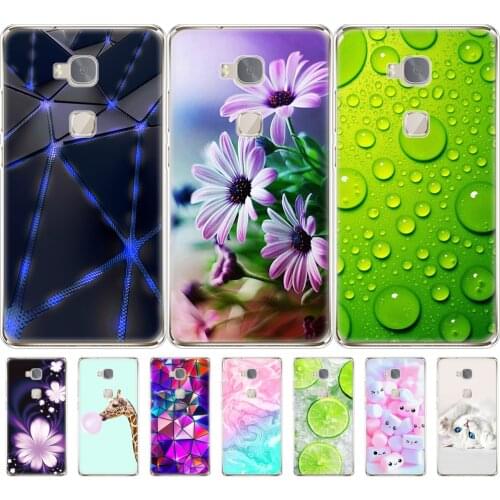 For huawei honor 5X cover phone case soft tpu silicon back cover 360 full protective printing transparent clear coque