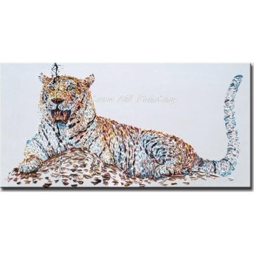 Mintura Oil Painting on Canvas Handmade Living Room Ornament Animal Oil paintings Art Hand Painted Wall Sticker Poster No Framed