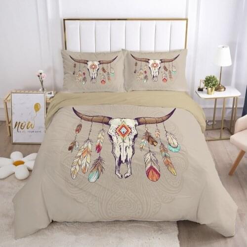 3D Bohemian Duvet Cover Set Feather Bedding Sets Comforther Cases Quilt Covers Pillow shams King Single Double Size Bed Linen