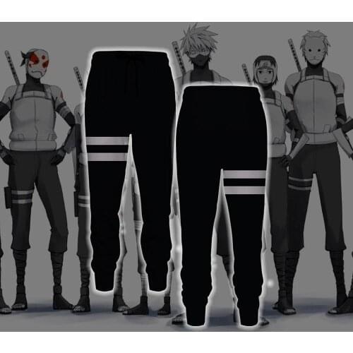 New NARUTO Hokage Konoha Hatake Kakashi Uchiha Sasuke Cosplay Costumes Pants Hidden Ninja Trousers Leggings Sportswear