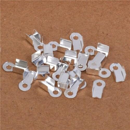 200pcs Gold Silver Color Leather Cord End Caps End Clasps Crimp Bead Connectors for Jewelry Making