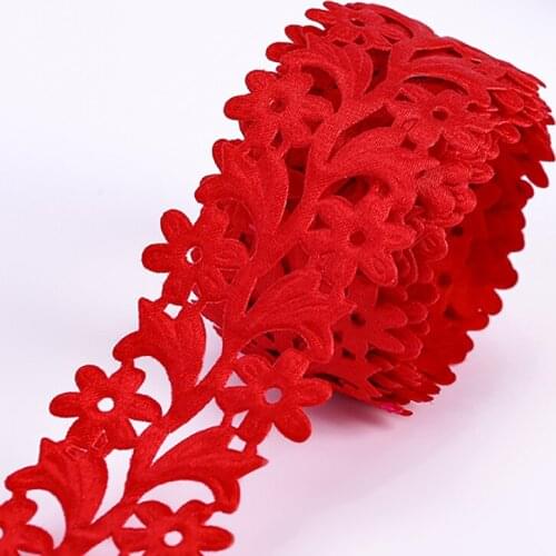 2 Yards/Lot 38mm Christmas Decorative Satin Ribbons Flower Vine Pattern High Quality Handicraft Accessories Gift Wrapping New