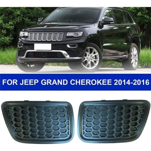 Left + Right Front Fog Light Lower Grille Tow Insert Bezel For Jeep Grand Cherokee 2014-2016 Direct Replacement #68143099AC