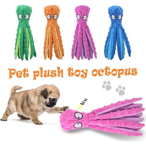 Cute Squeaking Plush Pet Toy 8 Legs Octopus Bite Resistant Dogs Puppy Stuffed Toys for Interactive Training Supplies
