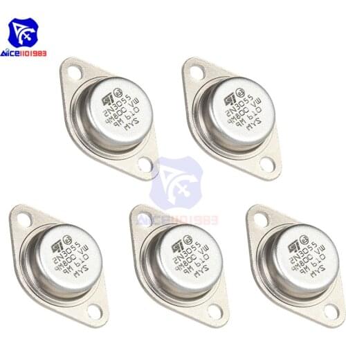 Diymore 5PCS/Lot 2N3055 Power Transistors NPN TO-3 Metal Case 15A/60V