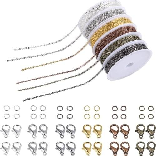 Cross Chain Link 60 Lobster Clasps and 180 Jump Rings Kit for DIY Necklace