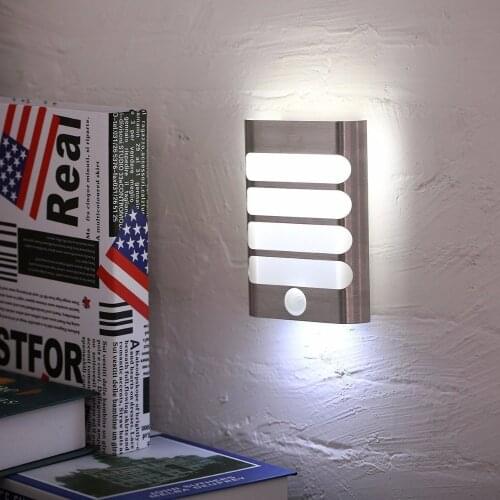 USB Rechargeable Sensor Night Light Wireless PIR Motion Sensor Light Wall Light Lamp Auto On/Off For Hallway Pathway Staircase
