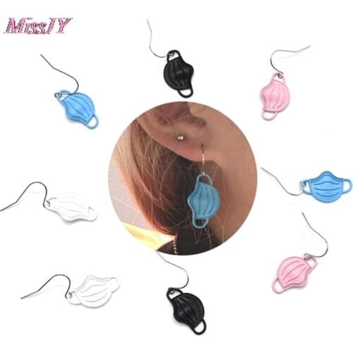 New 2020 Fashion Funny Cute Mini Masks Pattern Dangle Drop Earrings Korean Style Cool Designer Earrings Cherry Flowers
