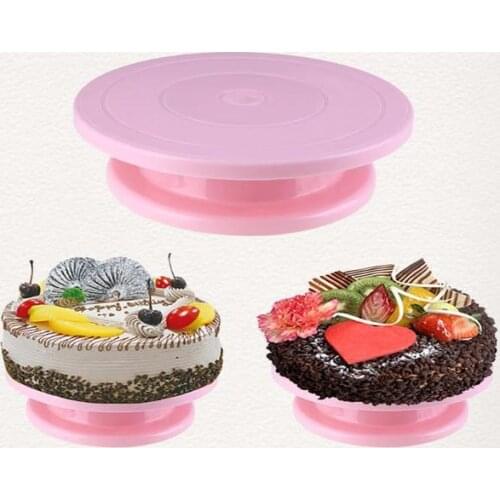 Plastic Cake Turntable Rotating Anti-skid Cake Decorating Turntable Cake Rotary Table Round Cake Stand Kitchen Baking Tools 28cm