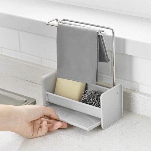 Sink Shelf Kitchen Sinks Organizer Soap Sponge Holder Sink Drain Rack Storage Basket Kitchen Gadgets Accessories #T2P
