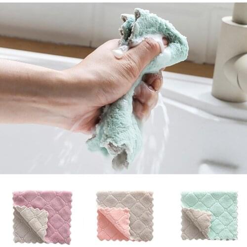 5Pcs Water Absorbent Washing Dish Cloth Towel Rag Home Kitchen Clean Tablecloth Wiping Rags Microfiber Cleaning Cloth