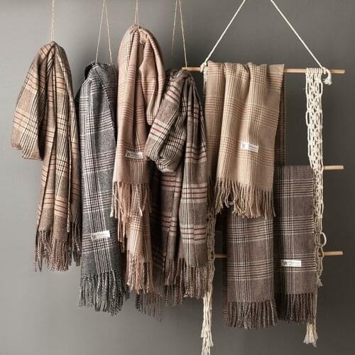 Ladies Scarf Cashmere Mens Scarf Plaid Fringed Autumn And Winter Thick Scarf Warm Men And Women Shawls