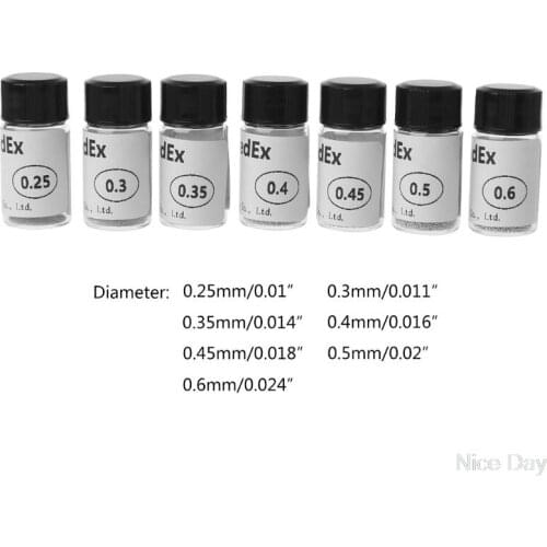 7 Bottle 1.25W BGA Reballing Balls 0.25/0.3/0.35/0.4/0.45/0.5/0.6mm Diameter BGA Solder Ball for BGA Rework Repair Tool