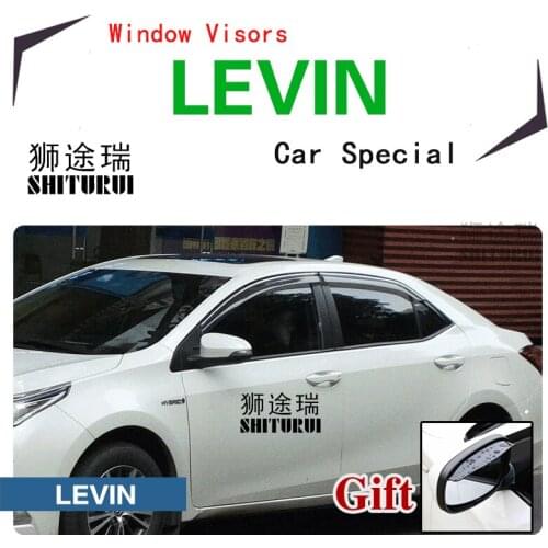 SHITURUI Window Visor Vent Sun Rain Deflector Guard For TOYOTA LEVIN Black stainless steel Car Special