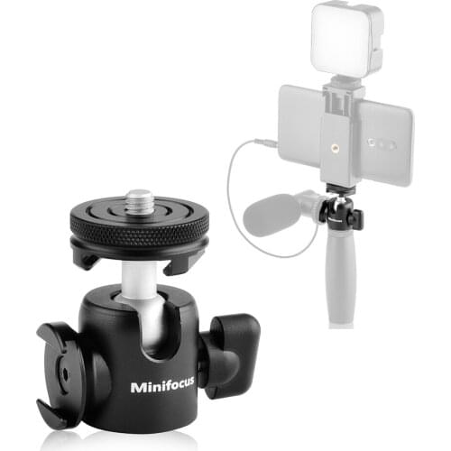 Camera Tripod Mini Ball Head Mount Adapter with Cold Shoe Microphone Led Video Light Vlog Accessory for Gopro Phone Vlogging