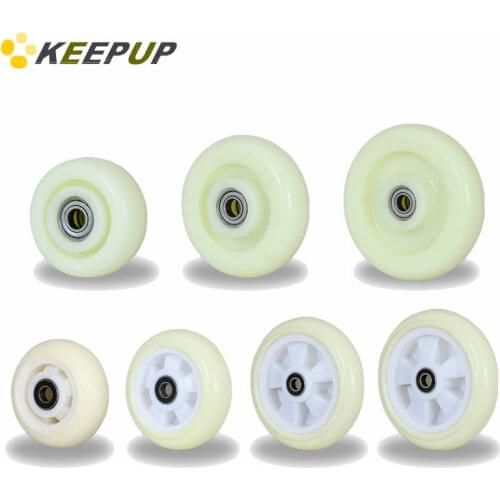 Replacement caster wheels,with bearing,white nylon,3/4/5 inch,high load capacity,wear resistance, trolley, shelf wheels