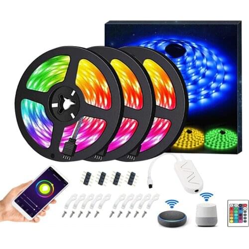 5m 10m WiFi LED Strip Light RGB Waterproof S DC12V 5050 String Diode Flexible WiFi Contoller+Adapter plug Night Light