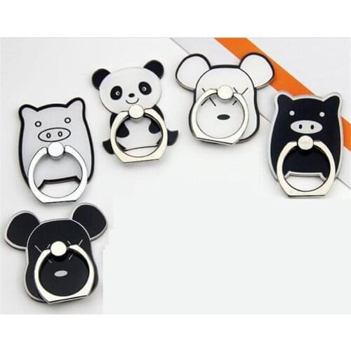 *UVR 360 Degree Panda Pig Mouse Finger Ring Smartphone Stand Holder Mobile Phone Holder For Iphone Huawei All Phone Braket