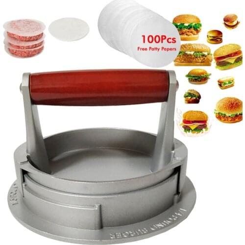 High quality Round Shape Hamburger Press Aluminum Alloy Hamburger Meat Beef Grill Burger Press Kitchen Food Mold Drop Shipping