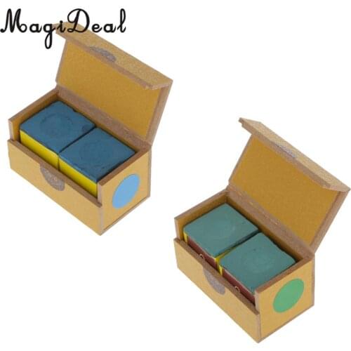 MagiDeal High Quality 2 Pcs Cubes Pool Cue Tip Table No-Slip Chalk Snooker Billiard Indoor Funny Sport Accessory Practice Tools