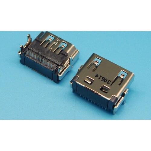 10PCS 19Pin hdmi female socket connector 90 degree two rows pin HDMI JACK