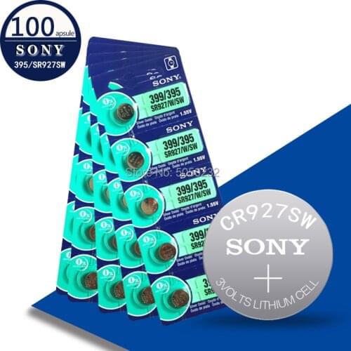 100Pcs For Sony 395 SR927SW 399 SR927W AG7 LR927 1.55V Button Coin Cell Battery Silver Oxide Watch Batteries for Watch