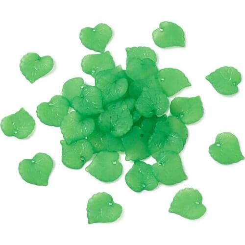 100pcs Beads Frosted Transparent Acrylic Leaf Pendants For Necklace Bracelet DIY Jewelry Making Accessories DIY Findings F60