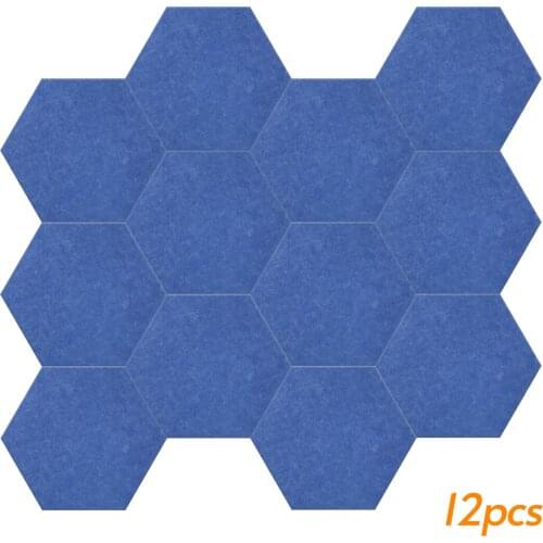 12pcs Acoustic Panels Hexagon Sound Absorbing Panel Wall Design Polyester Fiber Material Sound & Heat Insulation Soundproof