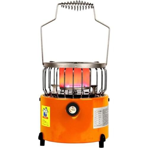 2 in 1 Mini Gas Heater Camping Gas Heater 2000W Manual Ignition Butane Gas Heater 430 Stainless Steel Portable Gas Heater
