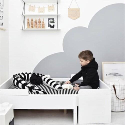 2018 Cute Cartoon White Black Striped Crocodile Stuffed Toys Pillow Baby Comfort Sleeping Plush Toys Baby Crib Bumpers 185CM